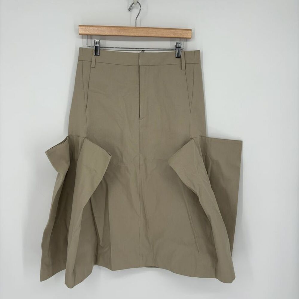 Tibi Tucked Pleat Skirt in Taupe